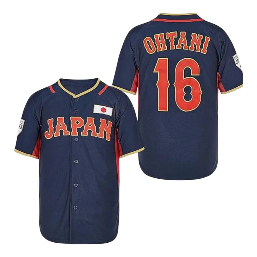 Shohei Ohtani Japan Pinstripe National Samori Baseball Jersey Navy DODGERS